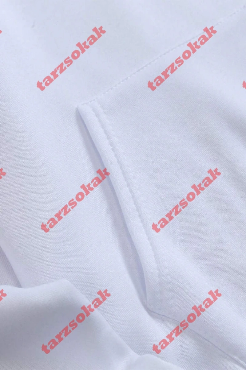 Siyah Kapşonlu Stubborn Detaylı ikili TAKIM