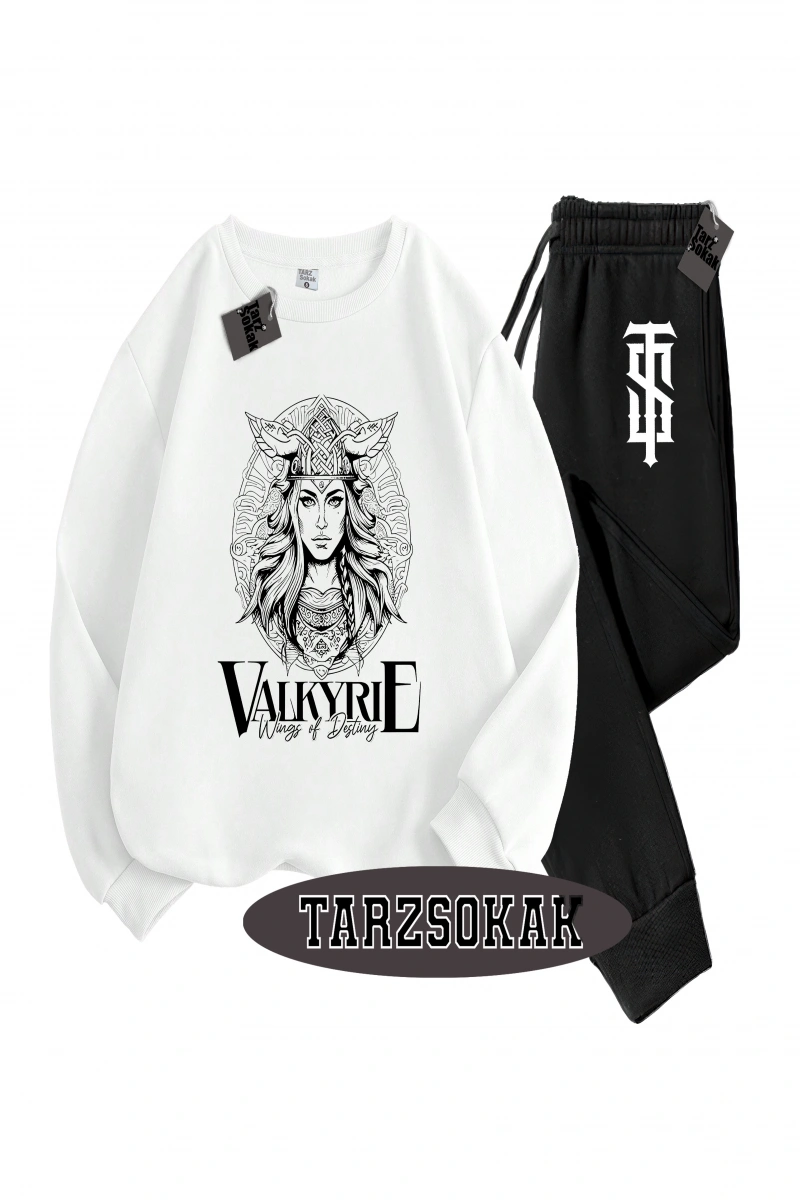 Siyah Kapşonlu Valkyrıe Detaylı ikili TAKIM