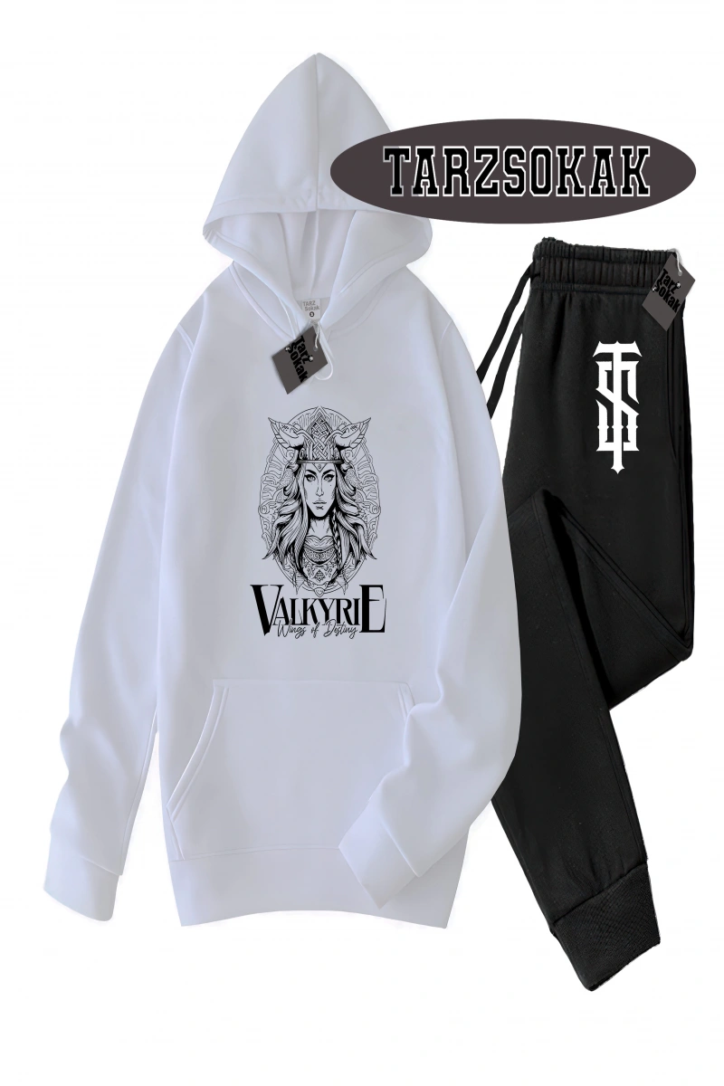 Siyah Kapşonlu Valkyrıe Detaylı ikili TAKIM