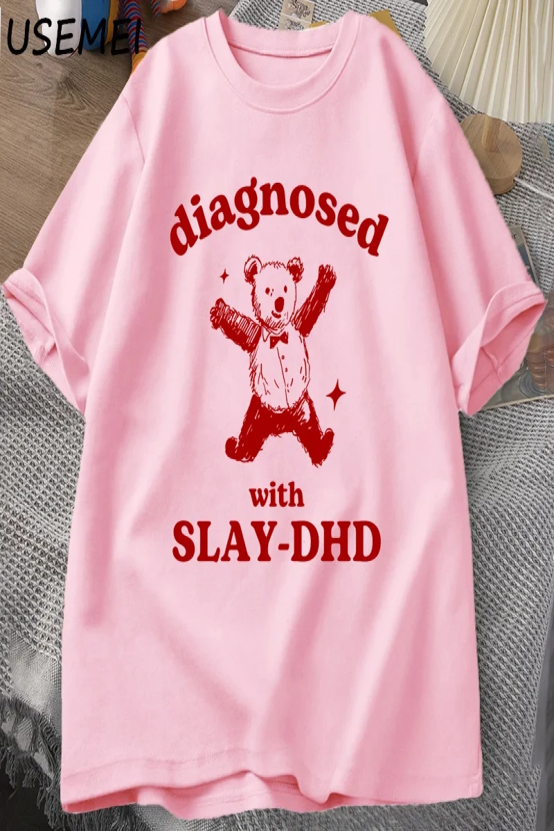 Slay ile teşhis-DHD komik Panda ayı T Shirt zihinsel sağlık karikatür Tee erkek giysileri pam 3045