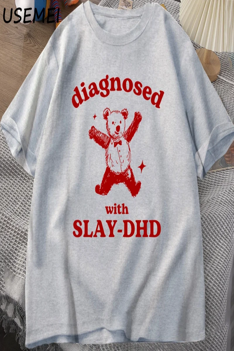 Slay ile teşhis-DHD komik Panda ayı T Shirt zihinsel sağlık karikatür Tee erkek giysileri pam 3045