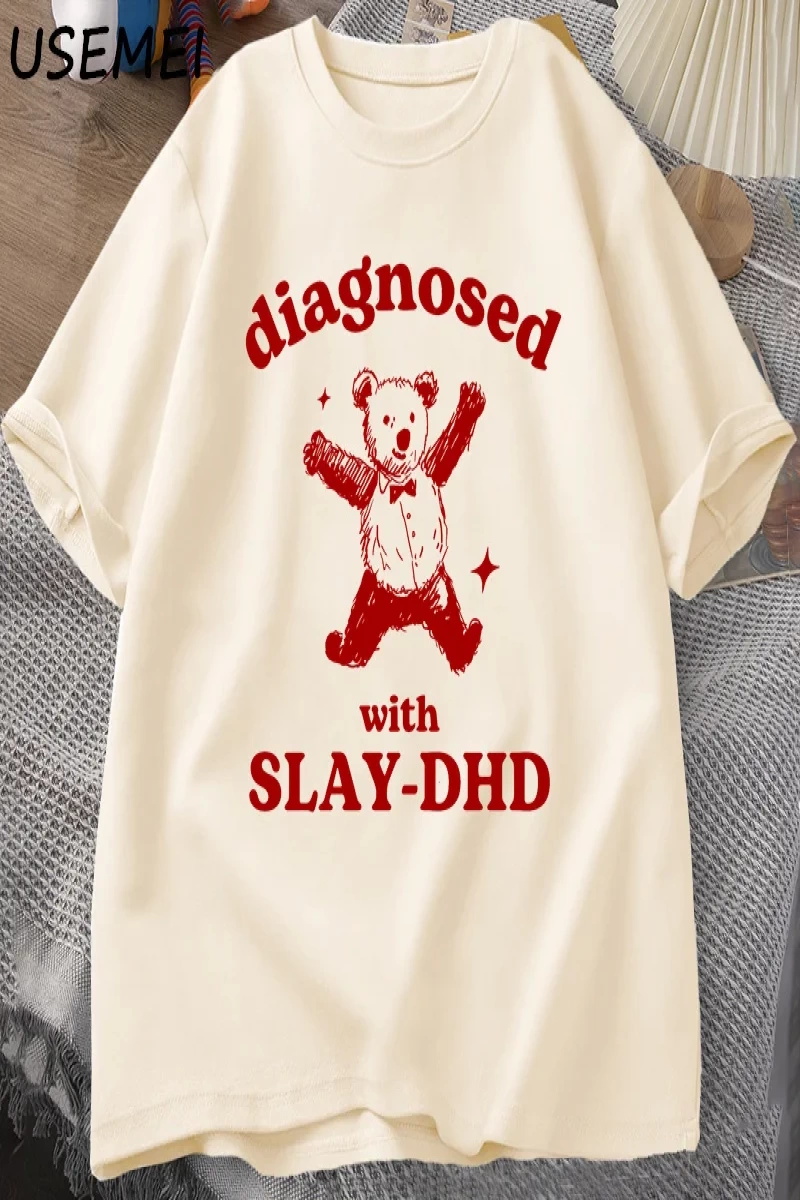 Slay ile teşhis-DHD komik Panda ayı T Shirt zihinsel sağlık karikatür Tee erkek giysileri pam 3045