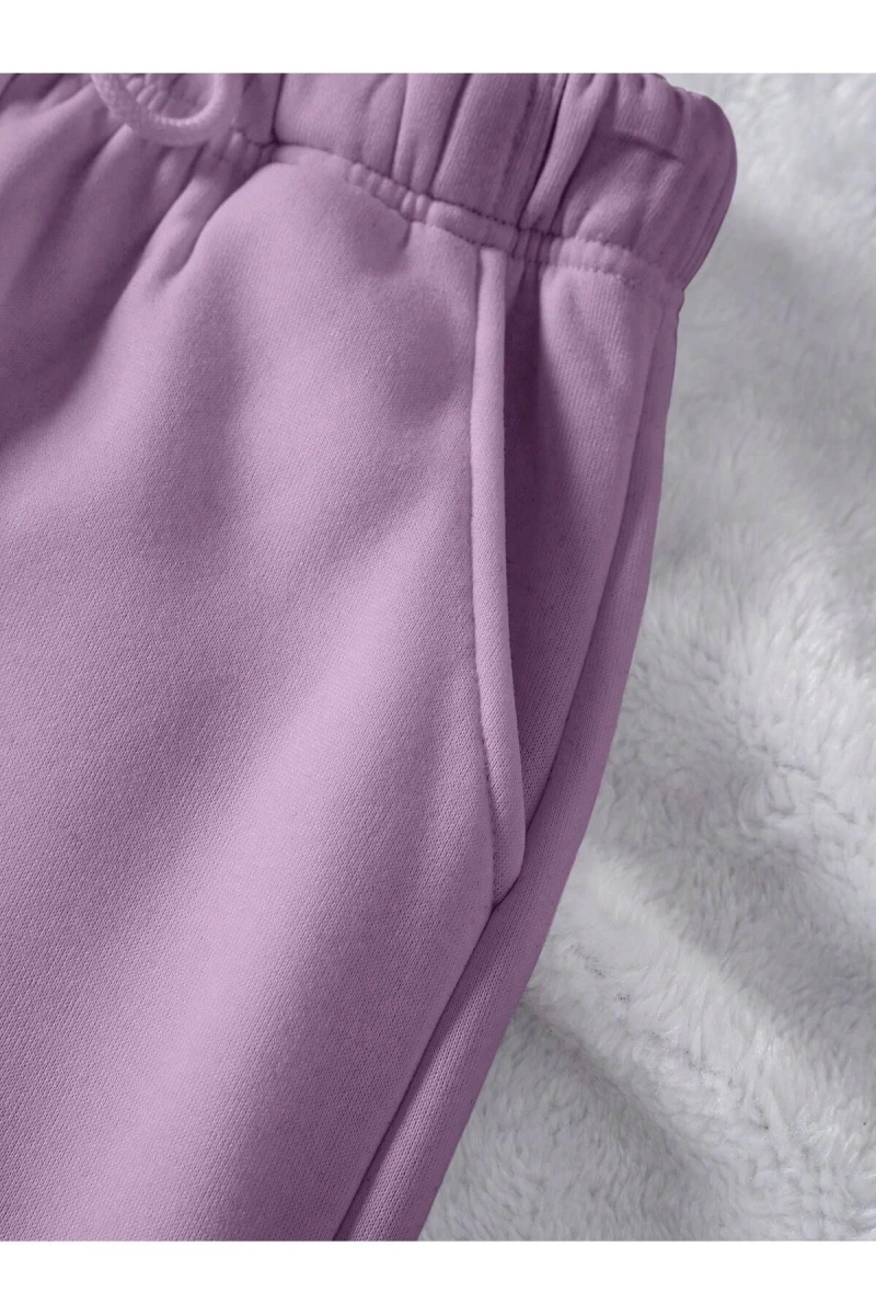 Solid Drawstring Waist 4 Mevsim Eşofman
