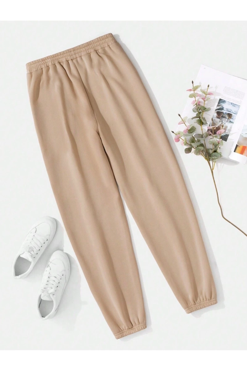 Solid Elastic Waist 4 Mevsim Eşofman