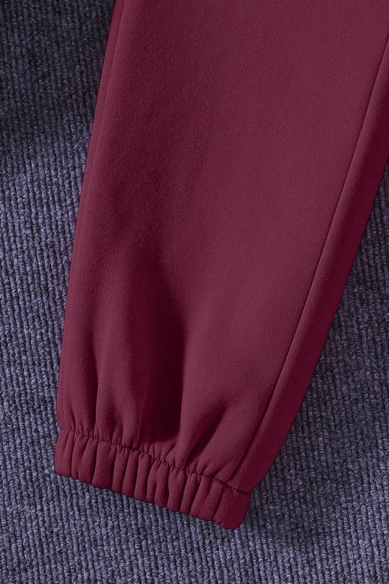 Solid Termal Astarlı Sweatshirt ve Bağcıklı Bel Eşofman Altı