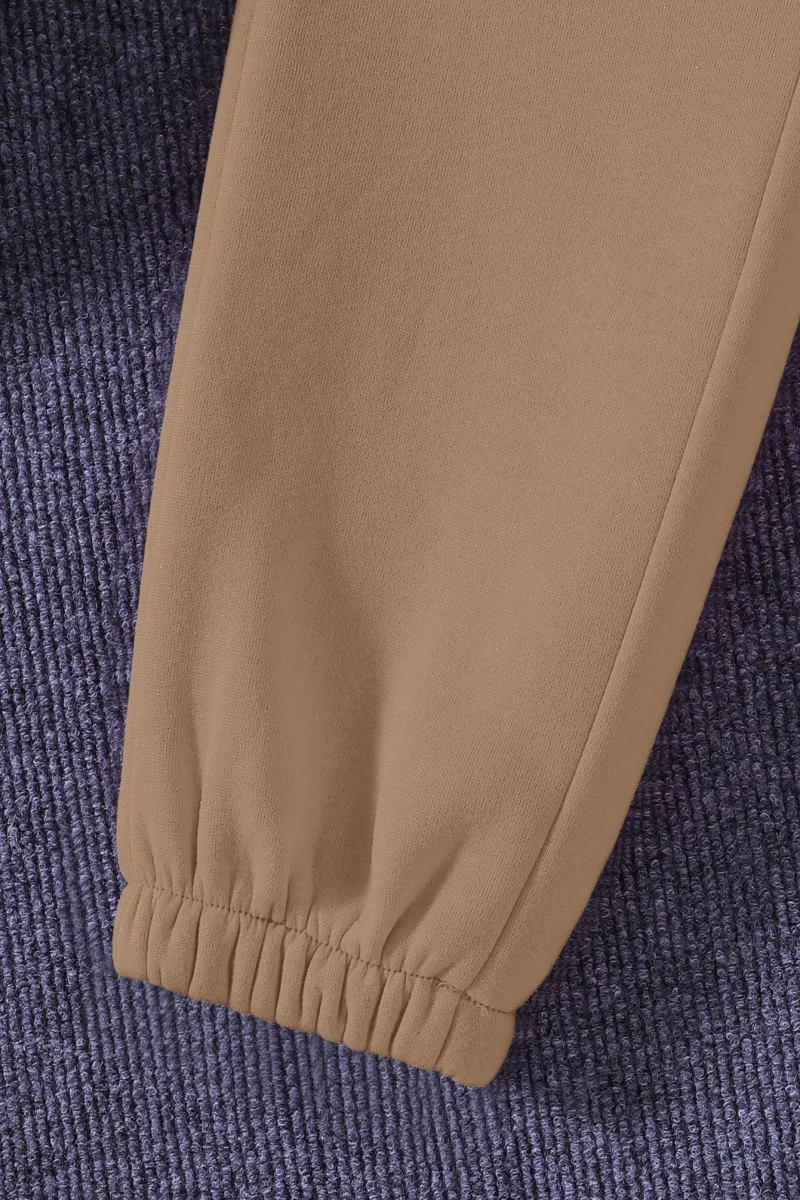 Solid Termal Astarlı Sweatshirt ve Bağcıklı Bel Eşofman Altı