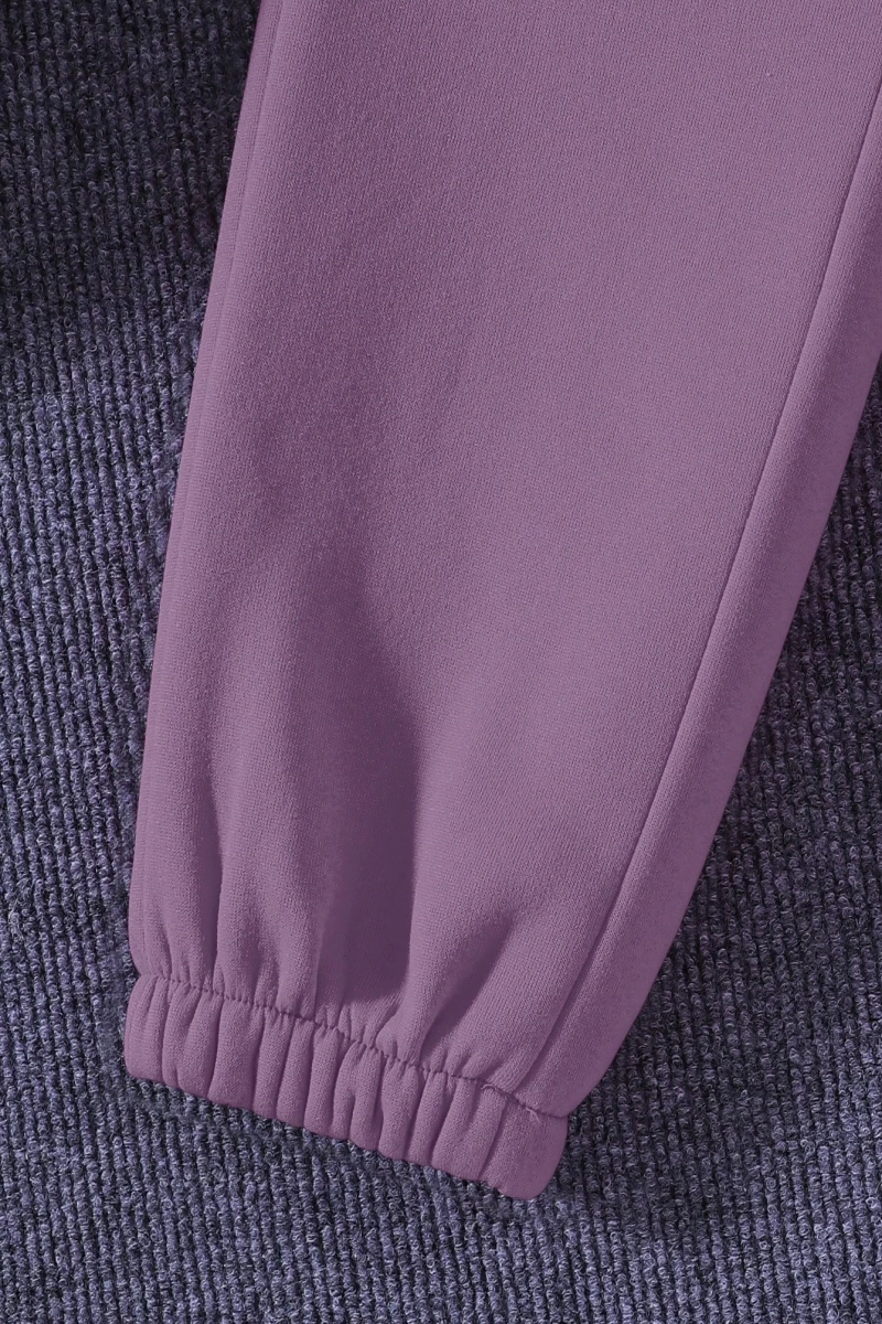 Solid Termal Astarlı Sweatshirt ve Bağcıklı Bel Eşofman Altı