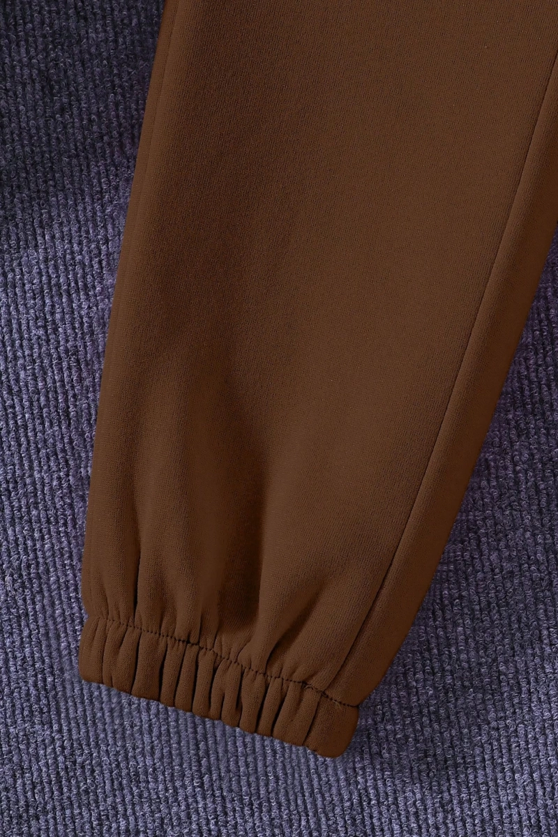 Solid Termal Astarlı Sweatshirt ve Bağcıklı Bel Eşofman Altı