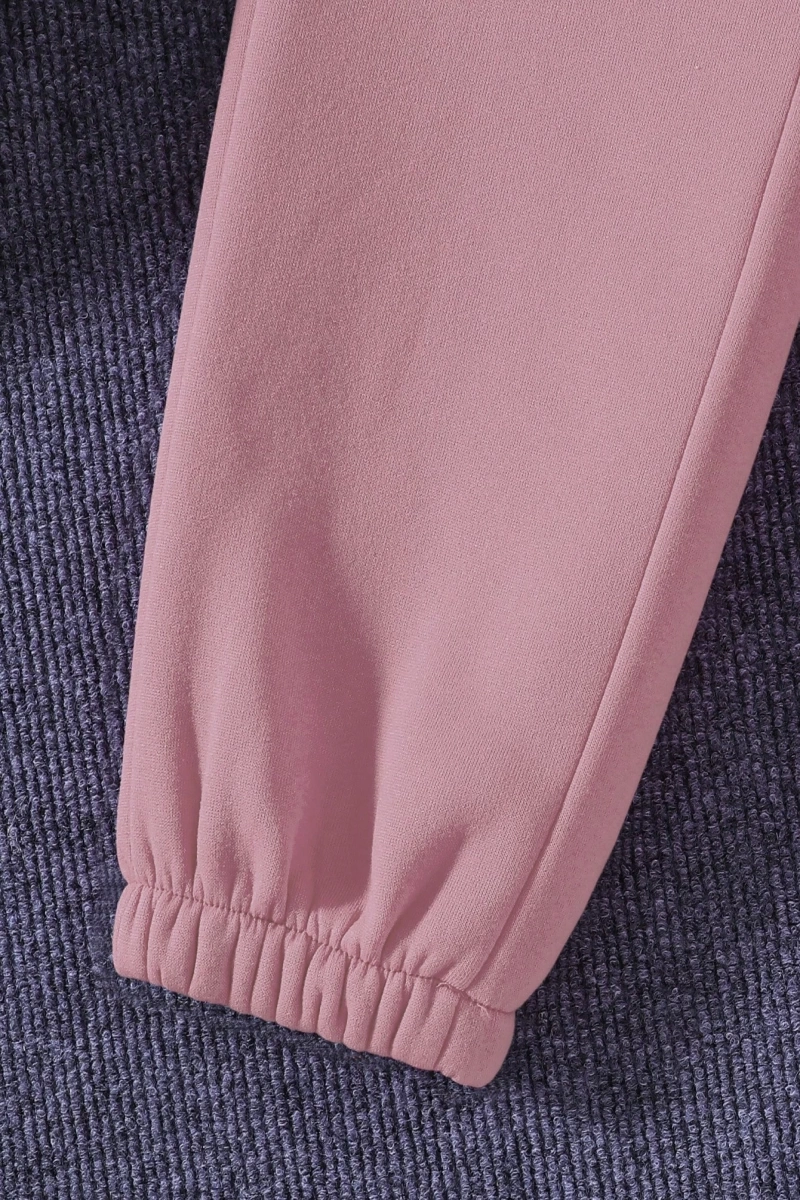Solid Termal Astarlı Sweatshirt ve Bağcıklı Bel Eşofman Altı