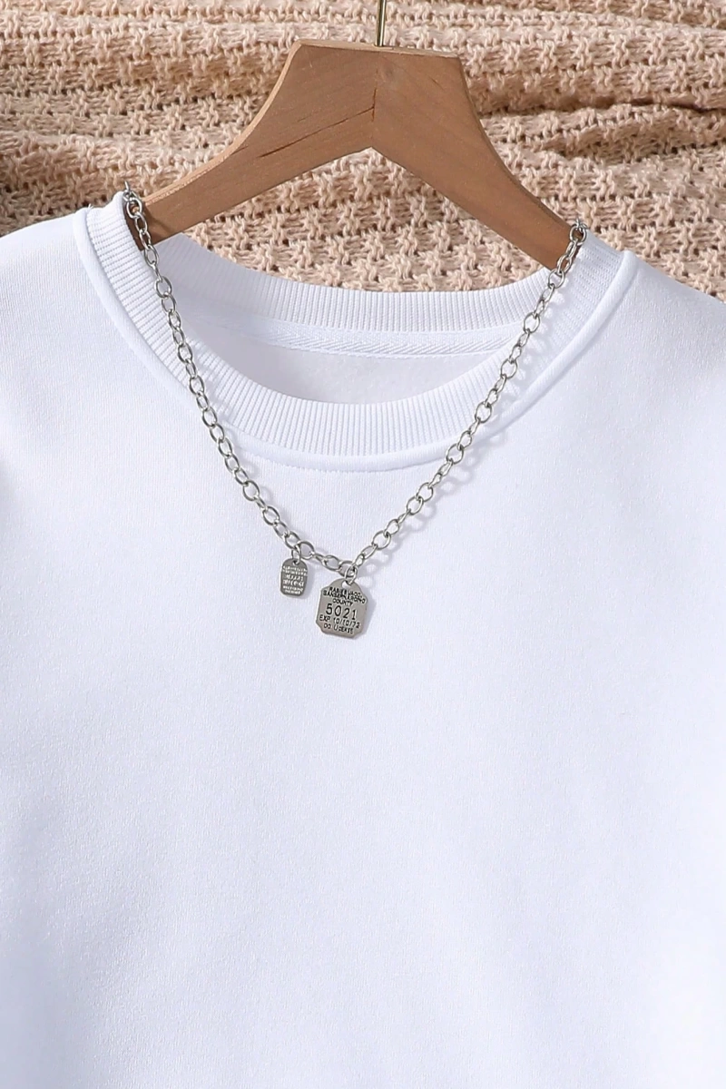 Solid Termal Astarlı Sweatshirt ve Bağcıklı Bel Eşofman Altı