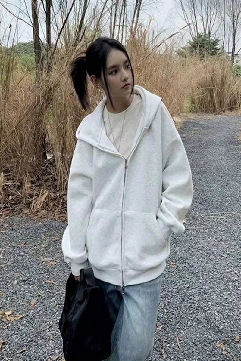 Solva Kadın Rahat Tek Renk Düşük Omuzlu Kapüşonlu Sweatshirt, Sonbahar/Kış Model 5145