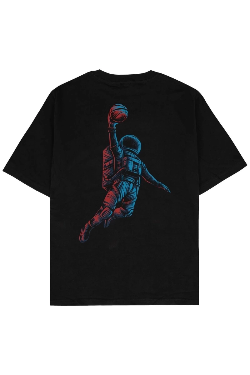 Space Basket Siyah Oversize Unisex T-shirt