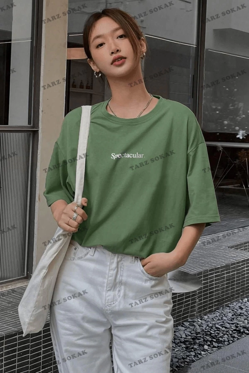 Spectacular Petrol Yeşili Oversize Salas Boyfriend Kadın