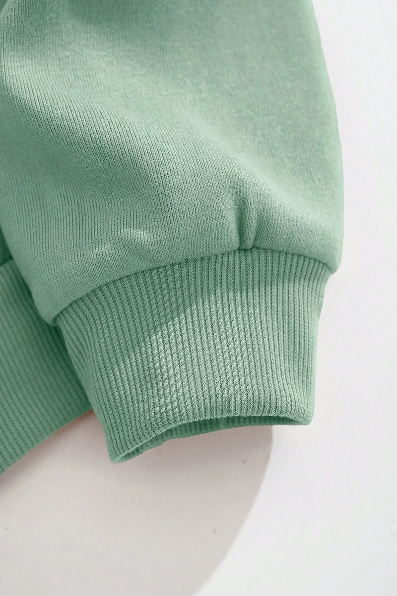 Star Kadın Bağcıklı Düz Renk Patchwork Uzun Kollu Ön Fermuarlı Cep Kapüşonlu Sweatshirt, Model 5182
