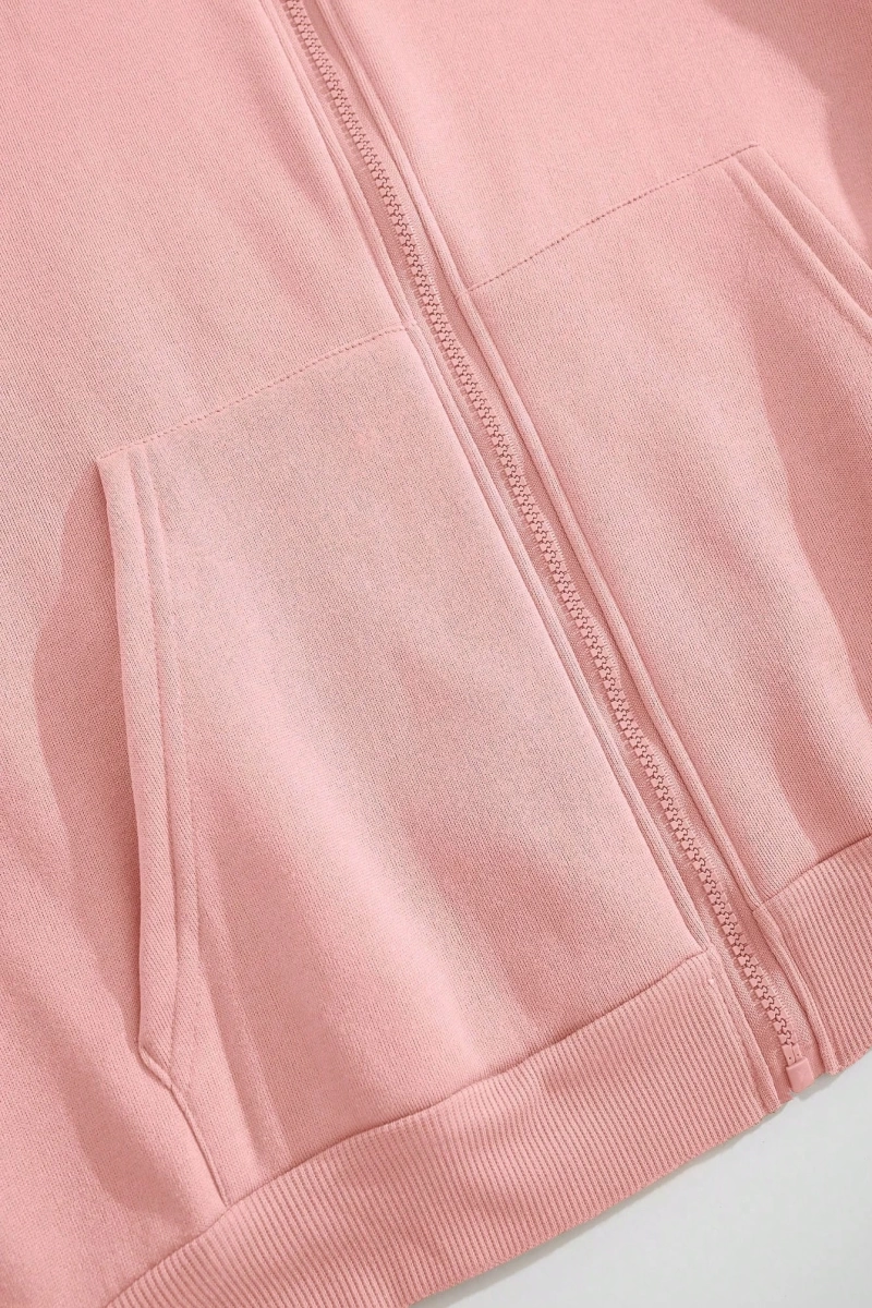 Star Kadın Bağcıklı Düz Renk Patchwork Uzun Kollu Ön Fermuarlı Cep Kapüşonlu Sweatshirt, Model 5182