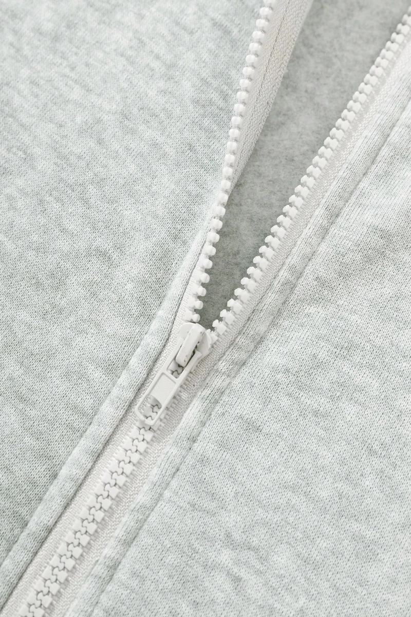 Star Kadın Bağcıklı Düz Renk Patchwork Uzun Kollu Ön Fermuarlı Cep Kapüşonlu Sweatshirt, Model 5182