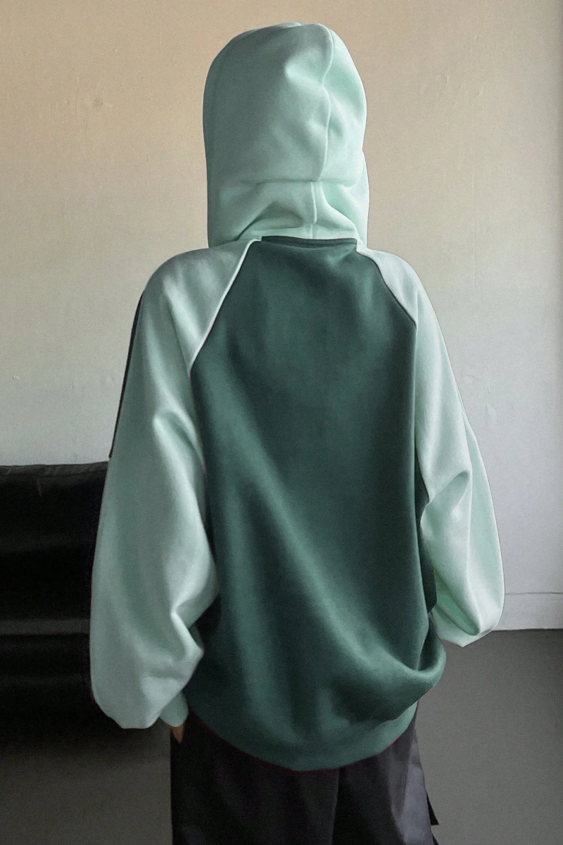 Star Kadın Sonbahar/Kış Mektup Baskılı Fermuarlı Bağcıklı Kapüşonlu Sweatshirt Model 5181