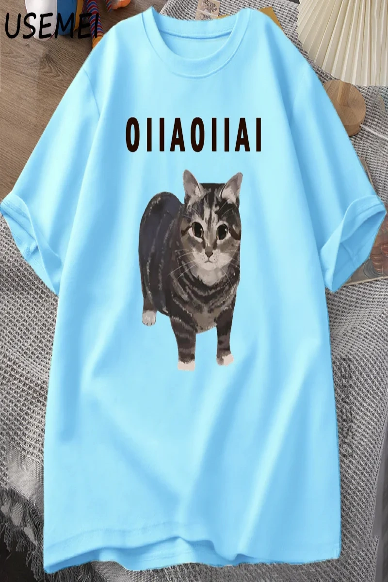 Starvalley vadisi uyku kedi Sploot grafik T shirt erkekler rahat komik kısa kollu tişört Unis 2907