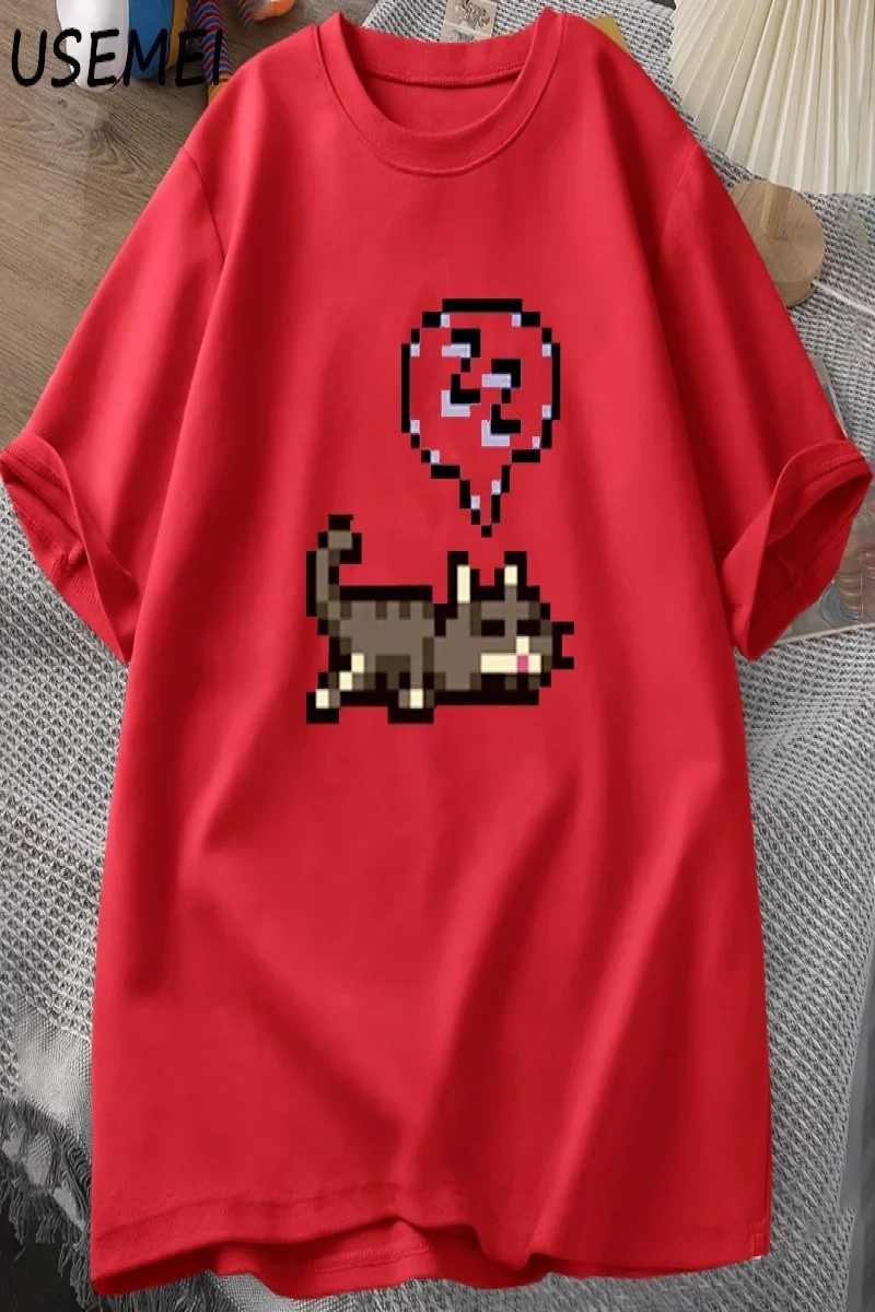 Starvalley vadisi uyku kedi Sploot grafik T shirt erkekler rahat komik kısa kollu tişört Unis 2907