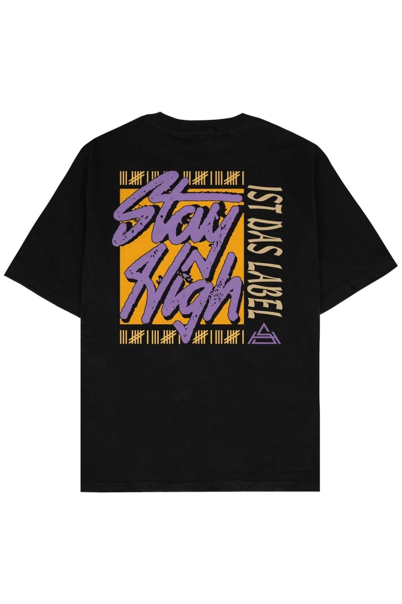 Stay High Siyah Oversize Unisex T-shirt