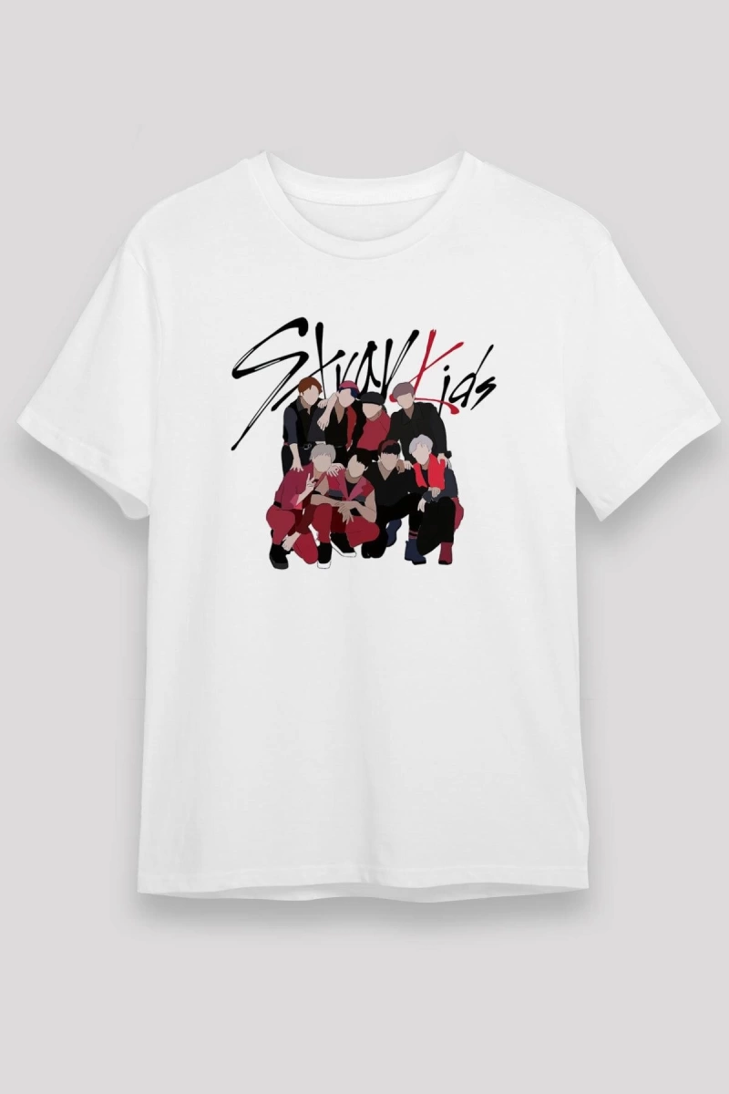Stray Kids K-Pop Beyaz Unisex Tişört T-Shirt