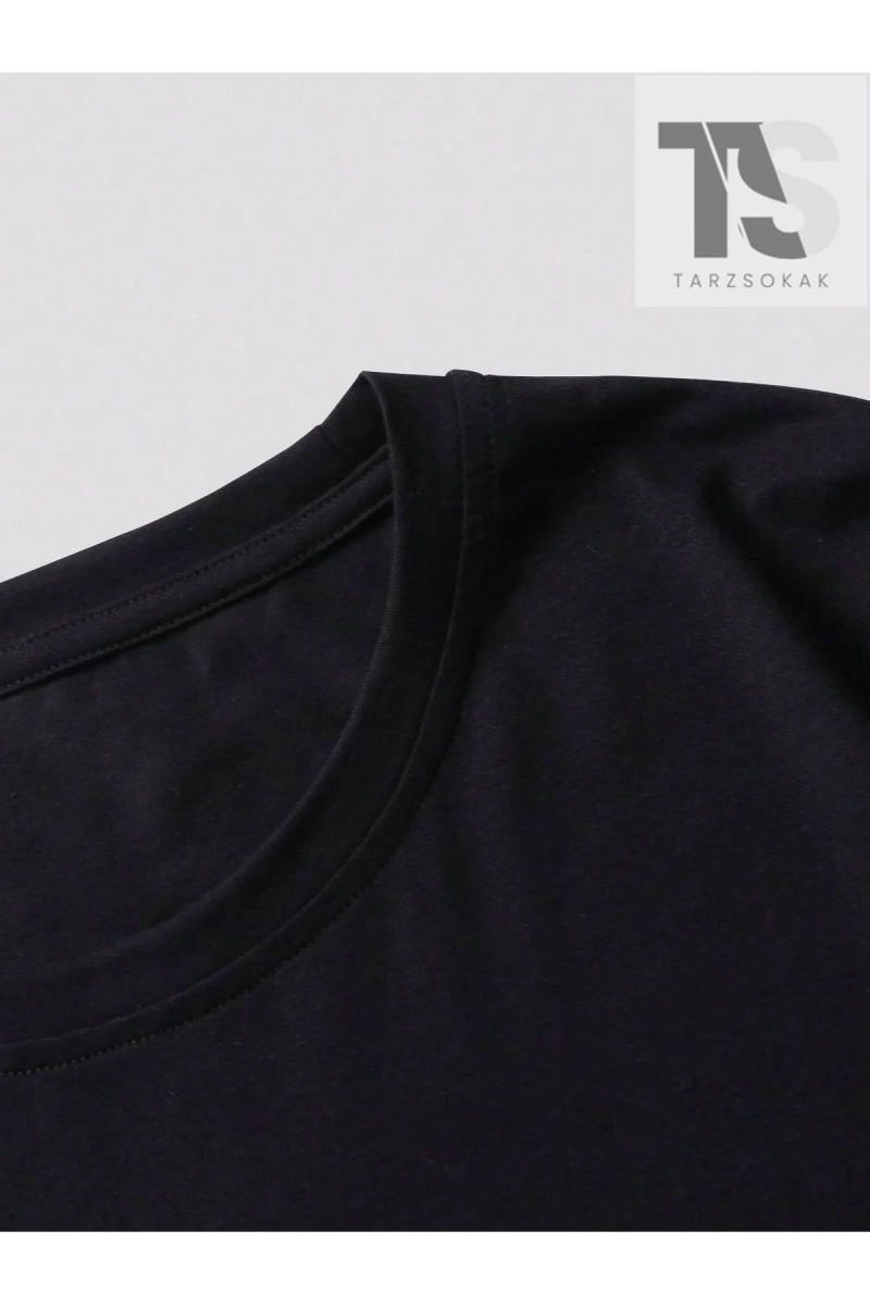 Street Life Erkek Harf Ve Kalp Baskılı Düşük Omuz T-shirt