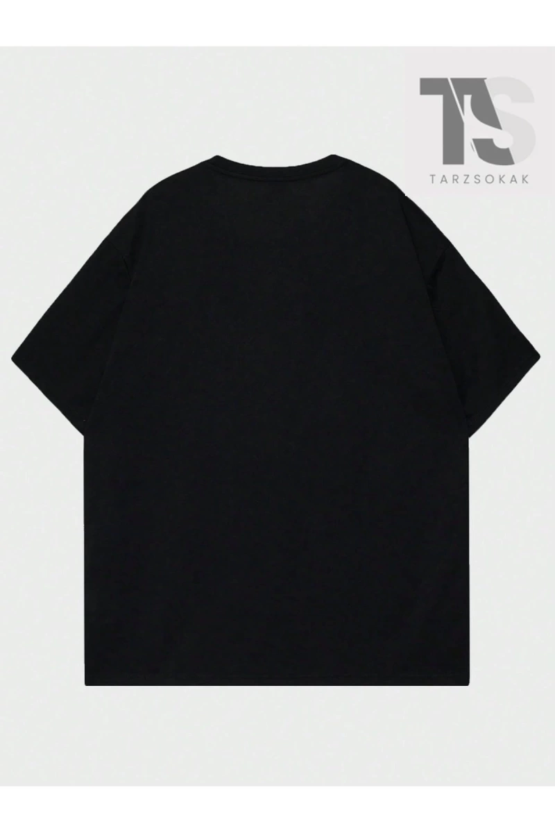 Street Life Erkek Kanat & Harf Baskılı Oversize T-shirt