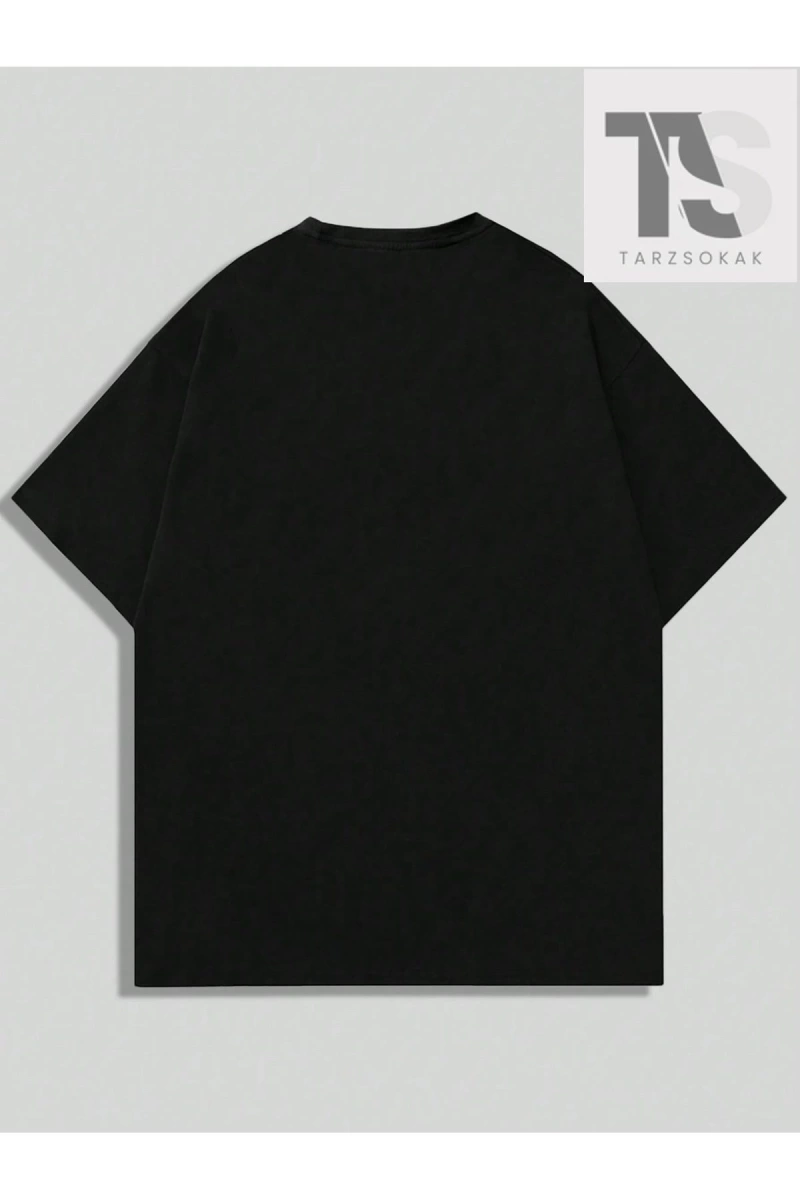 Street Life Erkek Melek & Harf Baskılı Kısa Kollu T-shirt