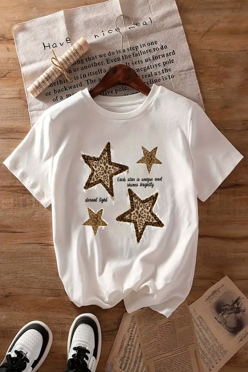 Süt İpek Normal Tişört, Minimalist Moda Günlük Giyim