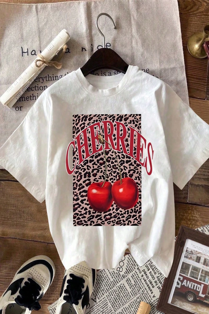 Süt İpek Normal Tişört, Minimalist Moda Günlük Giyim