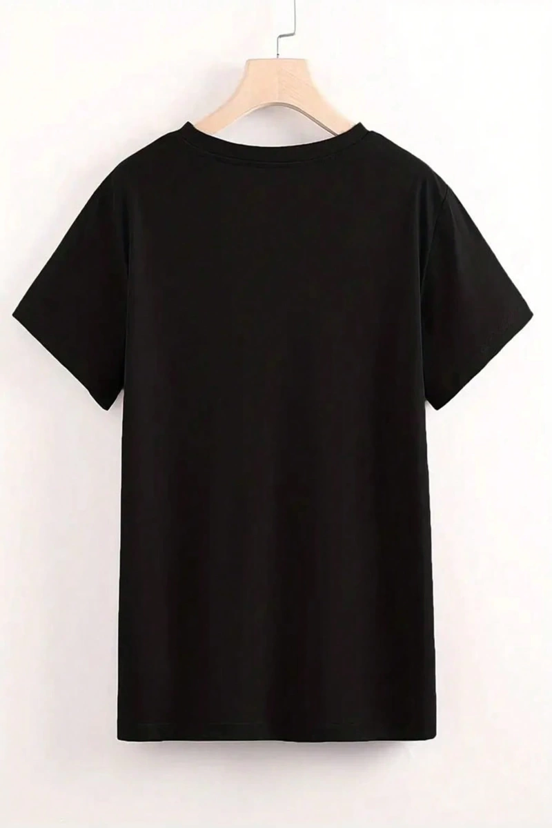 Süt İpek Normal Tişört, Minimalist Moda Günlük Giyim