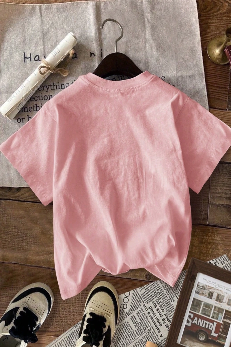 Süt İpek Normal Tişört, Minimalist Moda Günlük Giyim