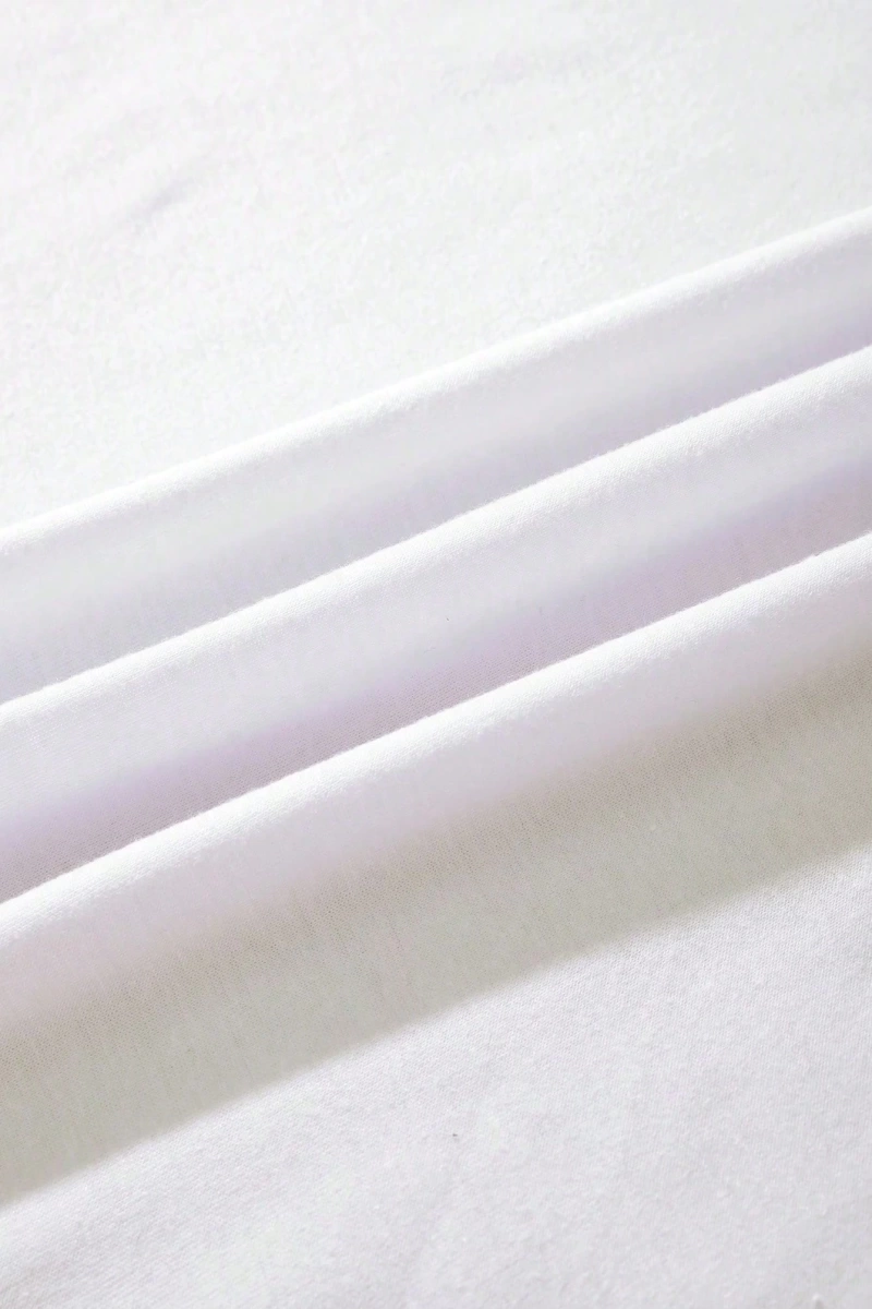 Süt İpek Normal Tişört, Minimalist Moda Günlük Giyim