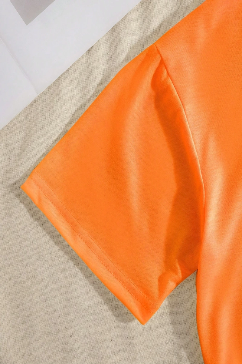 Süt İpek Normal Tişört, Minimalist Moda Günlük Giyim