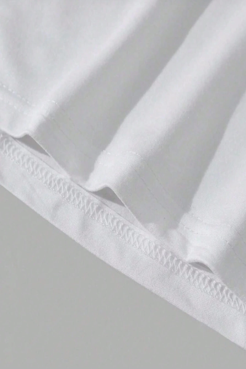 Süt İpek Normal Tişört, Minimalist Moda Günlük Giyim
