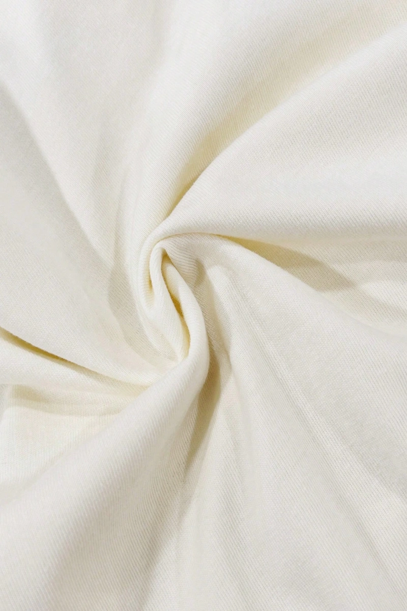 Süt İpek Normal Tişört, Minimalist Moda Günlük Giyim