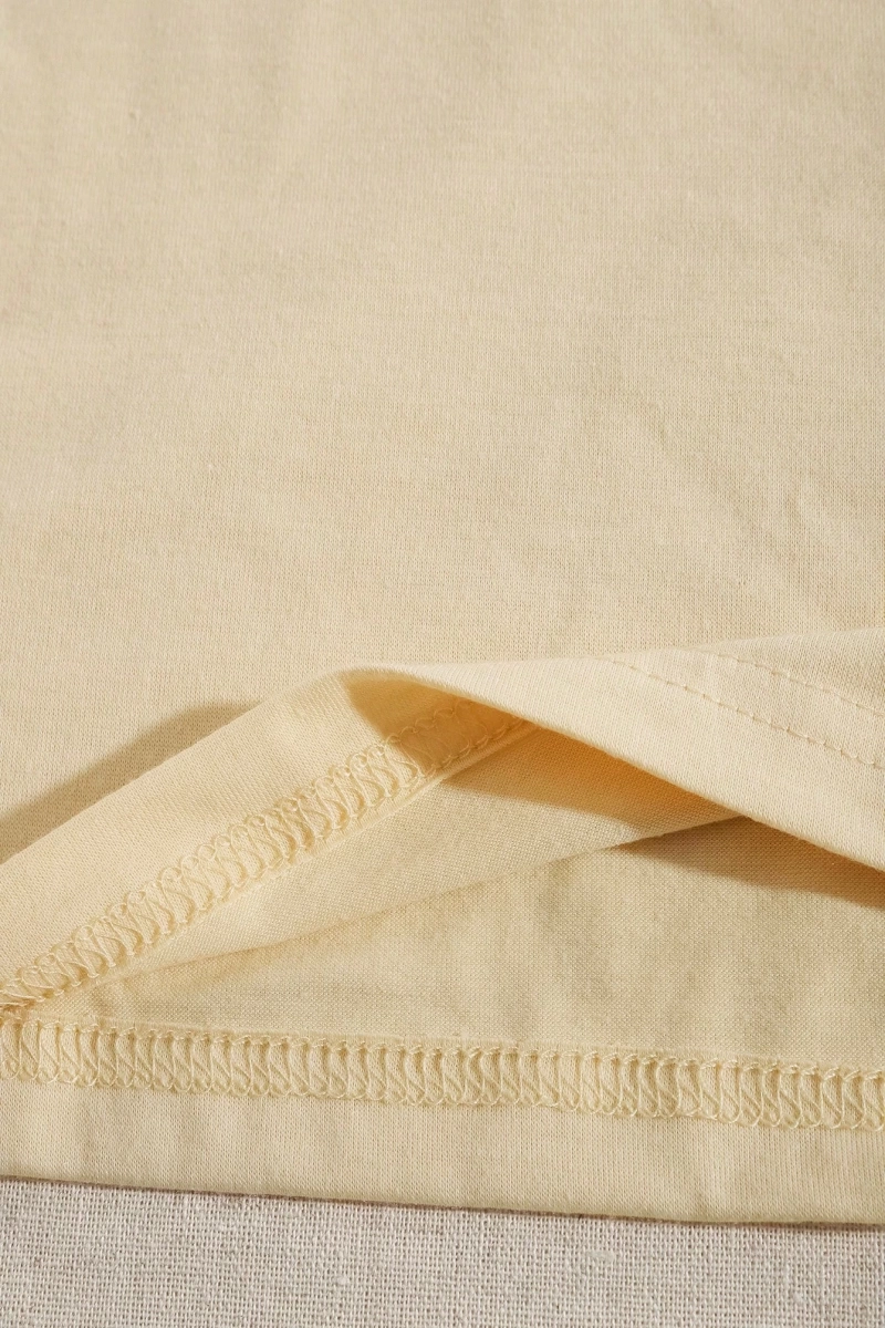 Süt İpek Normal Tişört, Minimalist Moda Günlük Giyim