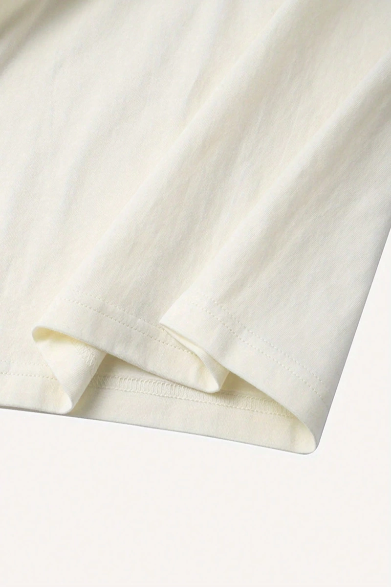 Süt İpek Normal Tişört, Minimalist Moda Günlük Giyim