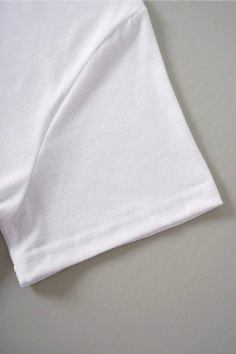 Süt İpek Normal Tişört, Minimalist Moda Günlük Giyim