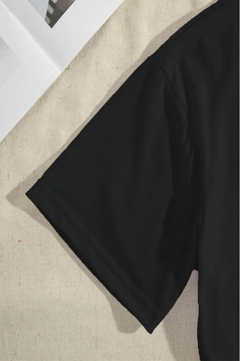 Süt İpek Normal Tişört, Minimalist Moda Günlük Giyim