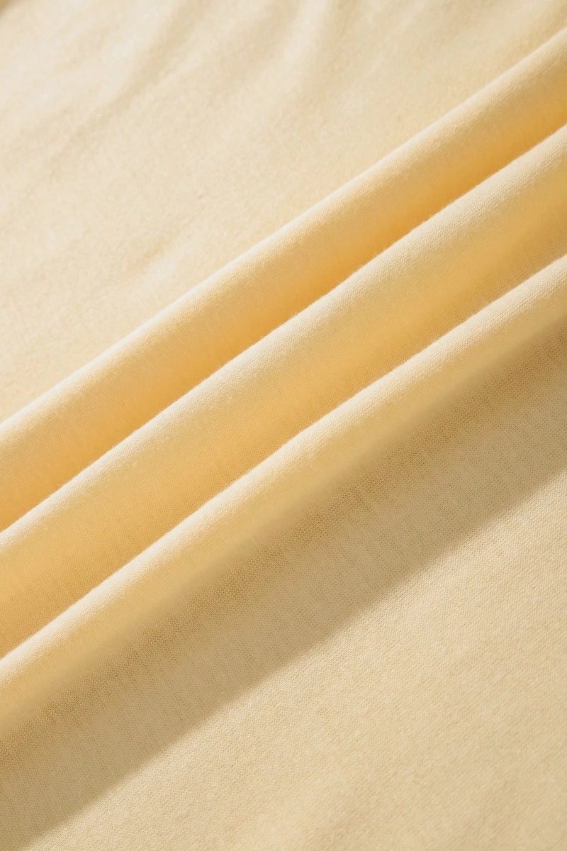 Süt İpek Normal Tişört, Minimalist Moda Günlük Giyim