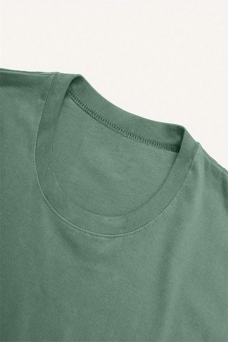 Süt İpek Normal Tişört, Minimalist Moda Günlük Giyim