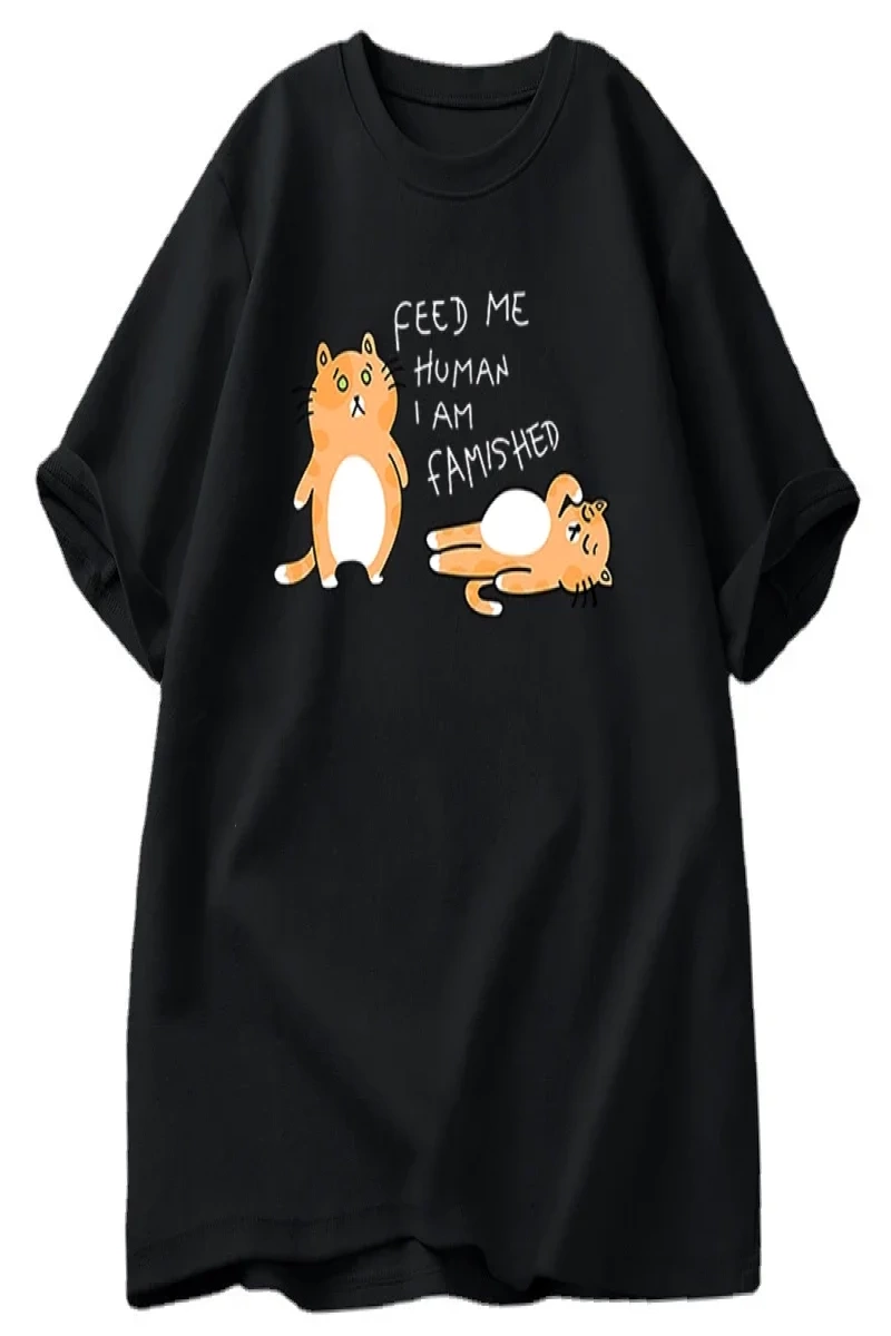 T-shirt erkek kadın Fuuny kedi güzel baskı T Shirt yaz pamuk erkek t-shirt rahat Harajuku boy 2877