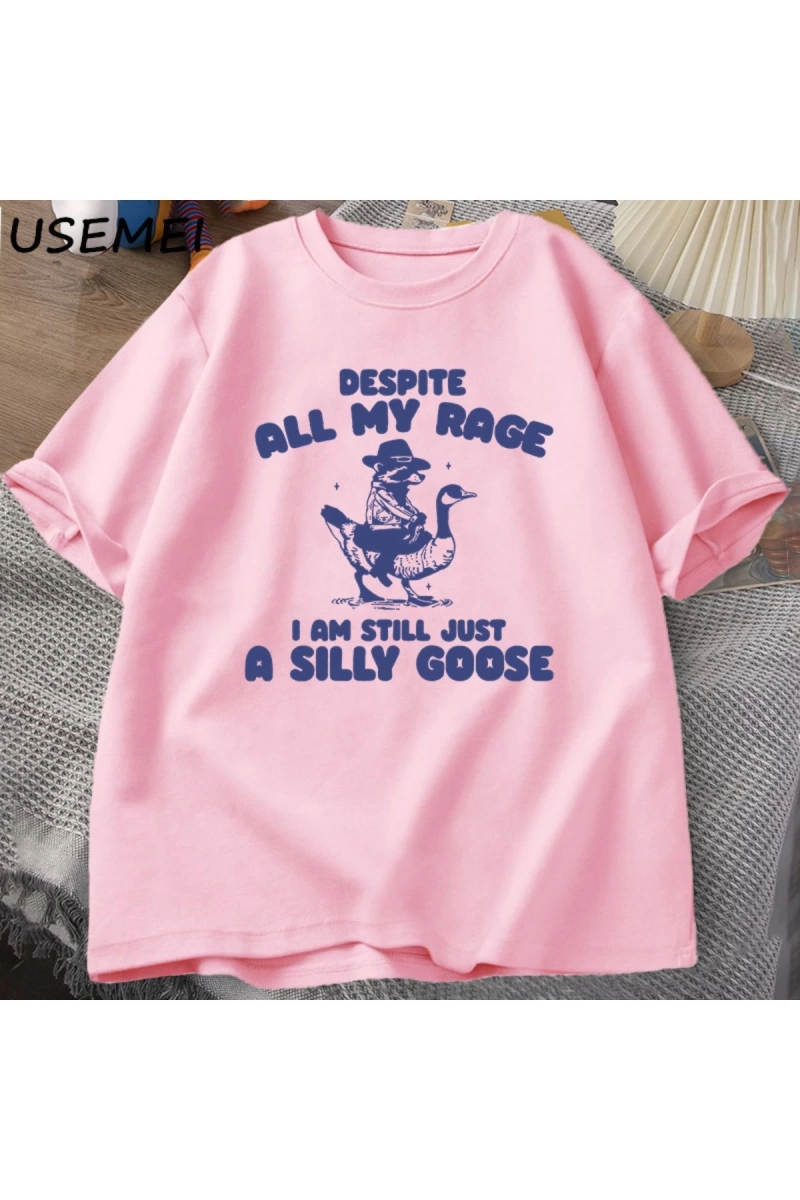 T-Shirt Komik Kaz Tshirt Pamuk Kısa