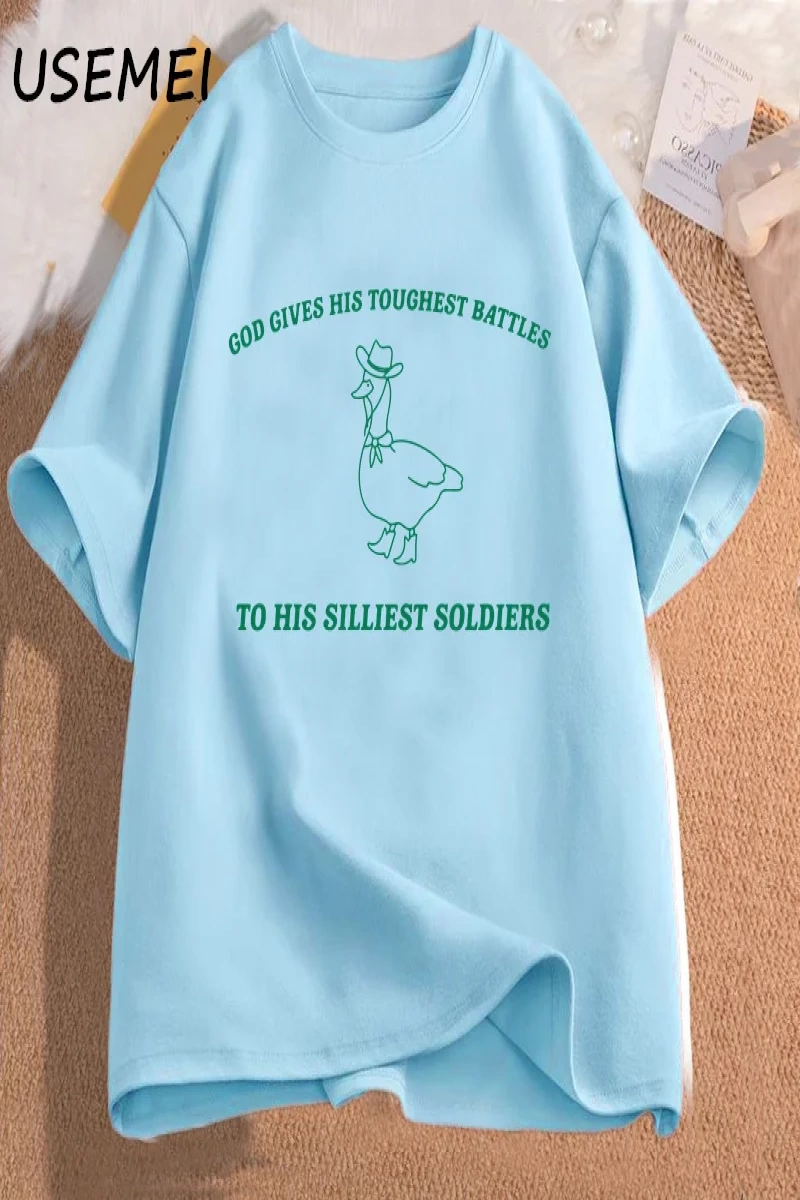 Tanrının Silliest asker baskılı tişört erkekler kadınlar Fuuny tanrı onun zorlu savaşlar Tsh 3052