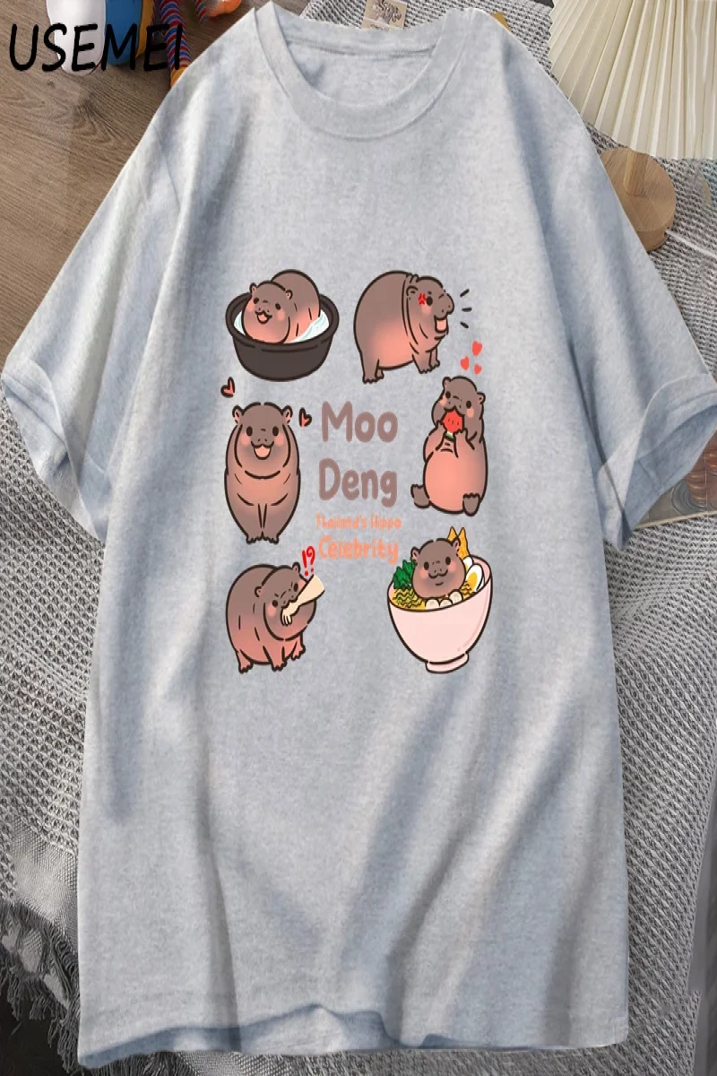 Tayland yılında Moo Deng Bouncy domuz bebek Hippo Khao Kheow açık hayvanat bahçesi T-Shirt ko 2951