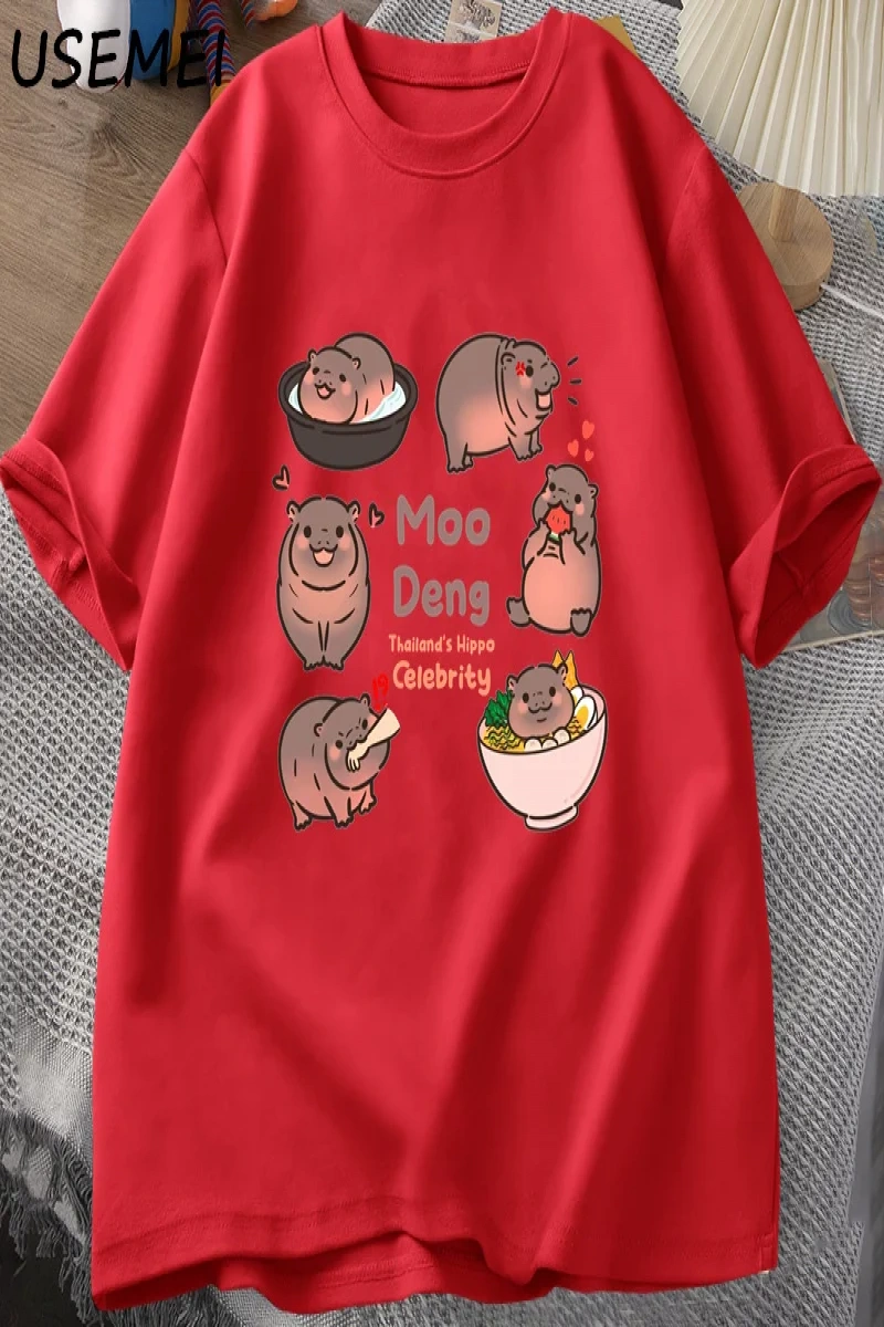 Tayland yılında Moo Deng Bouncy domuz bebek Hippo Khao Kheow açık hayvanat bahçesi T-Shirt ko 2951