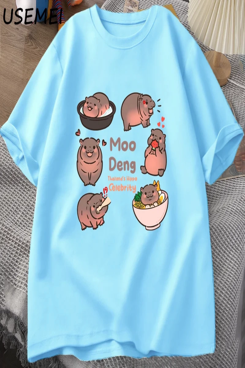 Tayland yılında Moo Deng Bouncy domuz bebek Hippo Khao Kheow açık hayvanat bahçesi T-Shirt ko 2951