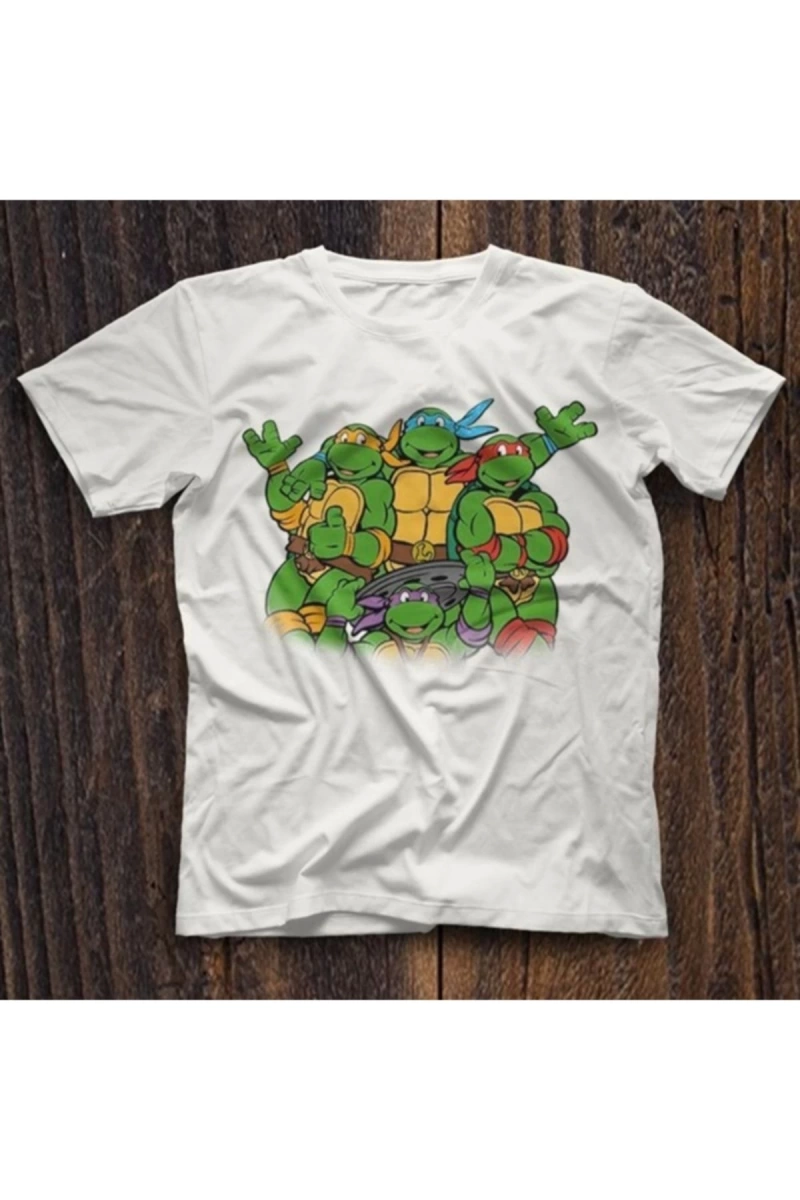Teenage Mutant Ninja Turtles Ninja Kaplumbağalar Beyaz Unisex Tişört T-shirt