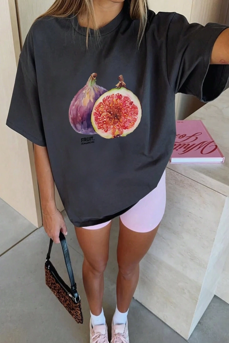 The Beach Club & Shell Print Yazlık Bayan %100 Pamuk Kısa Kollu, Günlük Kadın Giyim, Günlük Y